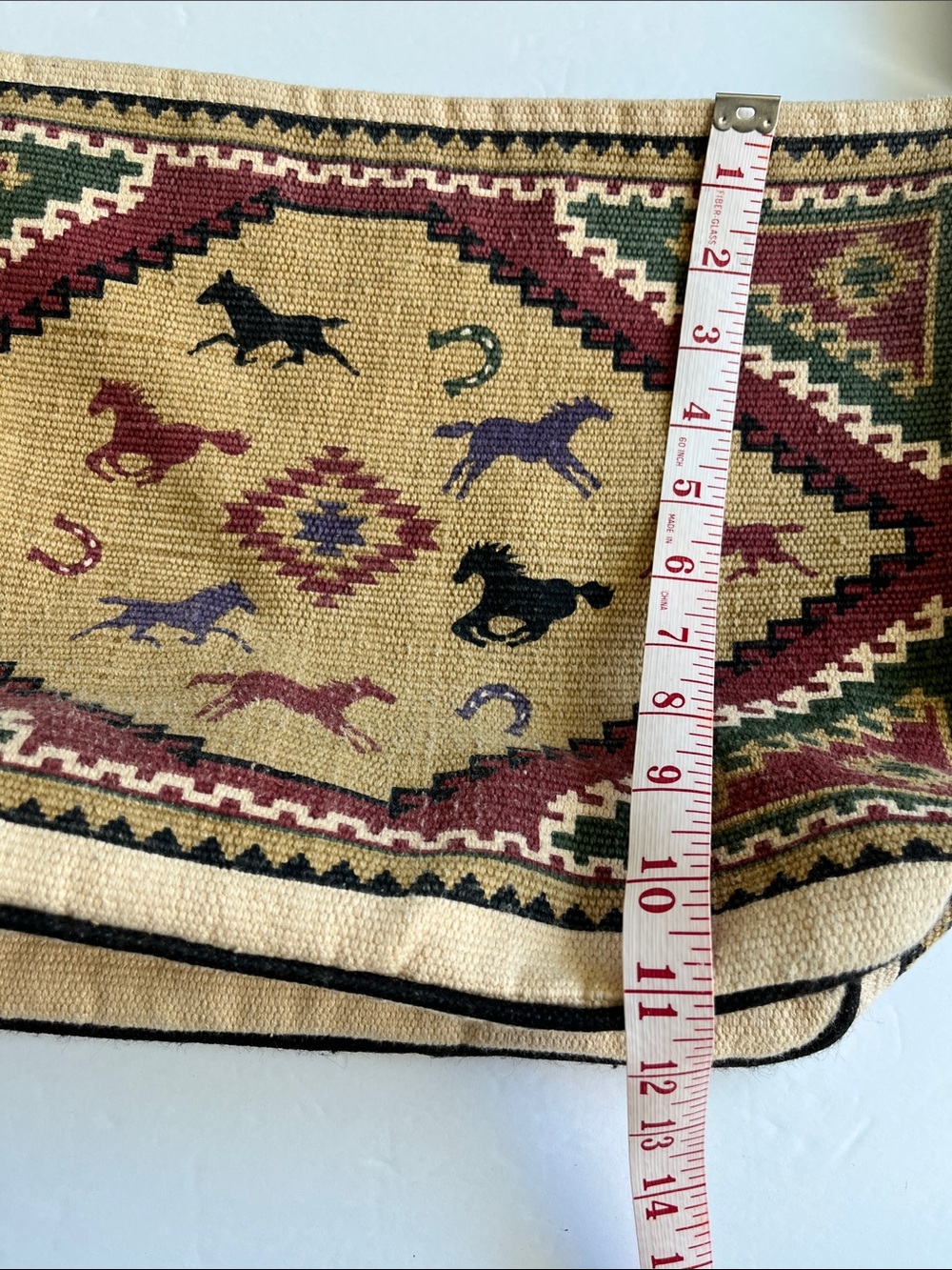 Horses Shoulder Bag Handwoven Western Zip Top El Paso Saddle Blanket Co - Picture 9 of 11